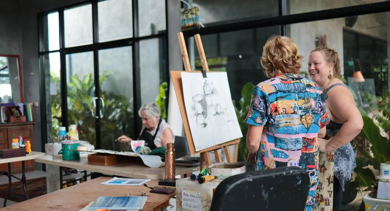 Art studio at Elsie Evans Art Retreat